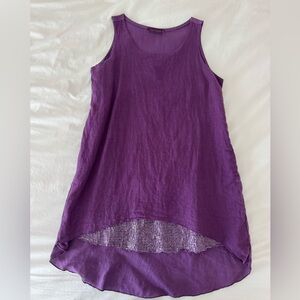 Cut Loose Purple Sleeveless Linen Top/Dress